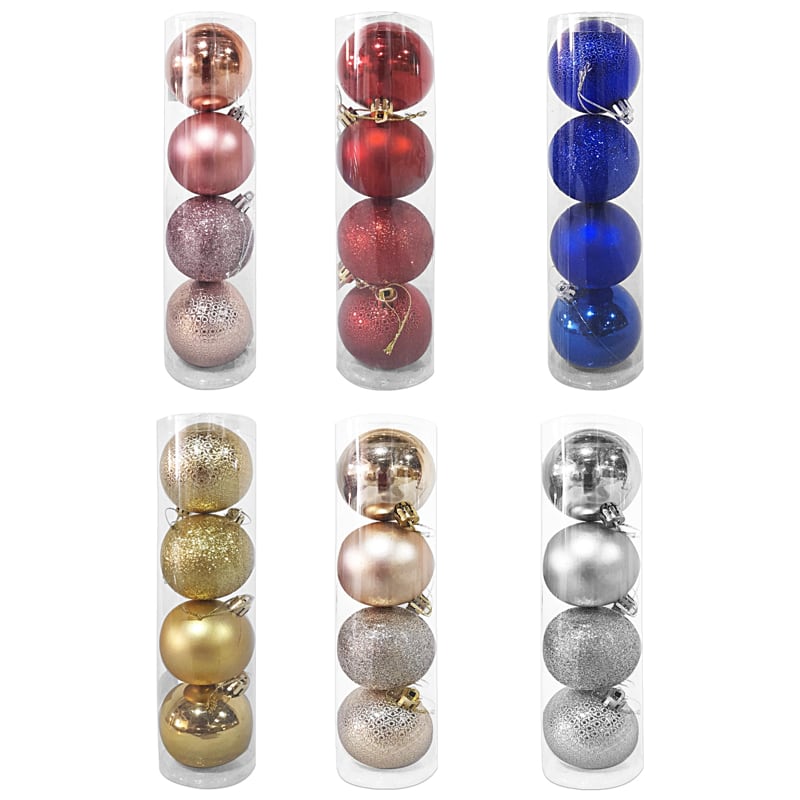 BOLA NAVIDEÑA SURTIDA 6CM X4