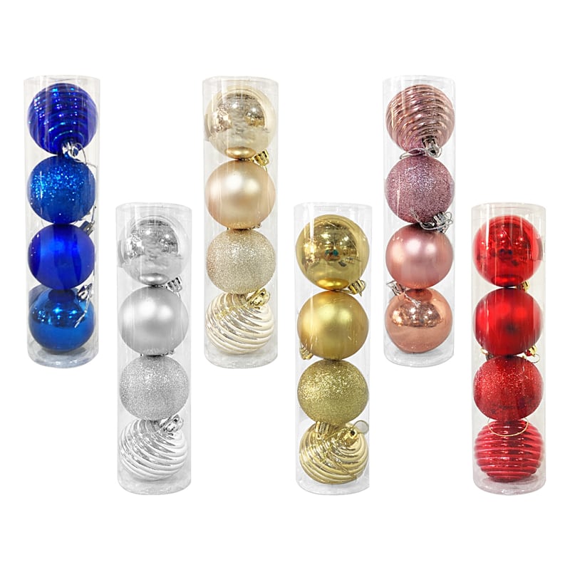 BOLA NAVIDEÑA ESTAMPADA SURTIDA X4...6C