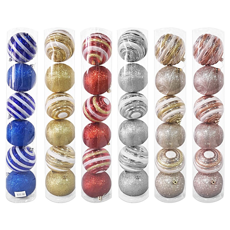 BOLA NAVIDEÑA SURTIDA 10CM X6