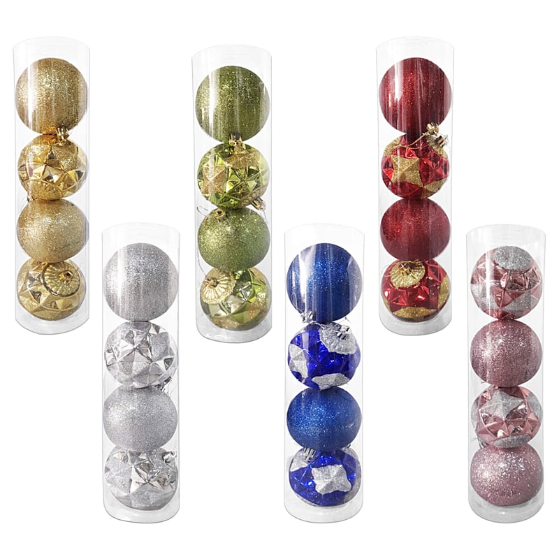 BOLA NAVIDEÑA SURTIDA 8CM X4