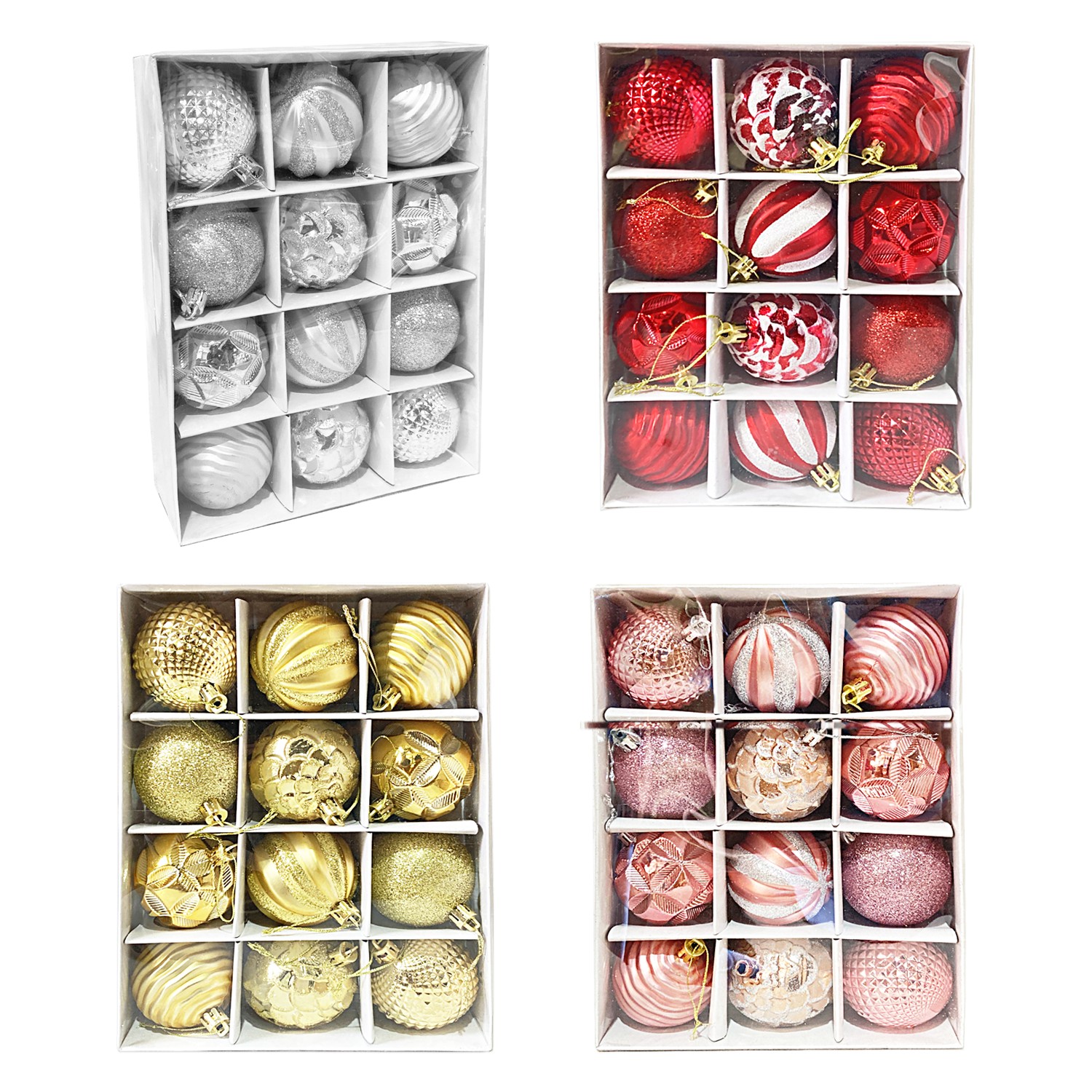 BOLA NAVIDEÑA SURTIDA 6CM X12