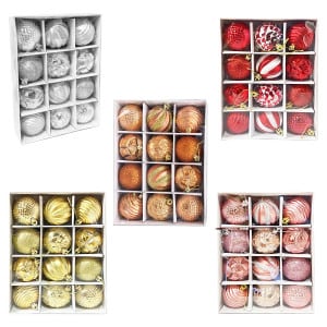 BOLA NAVIDEÑA SURTIDA 6CM X12