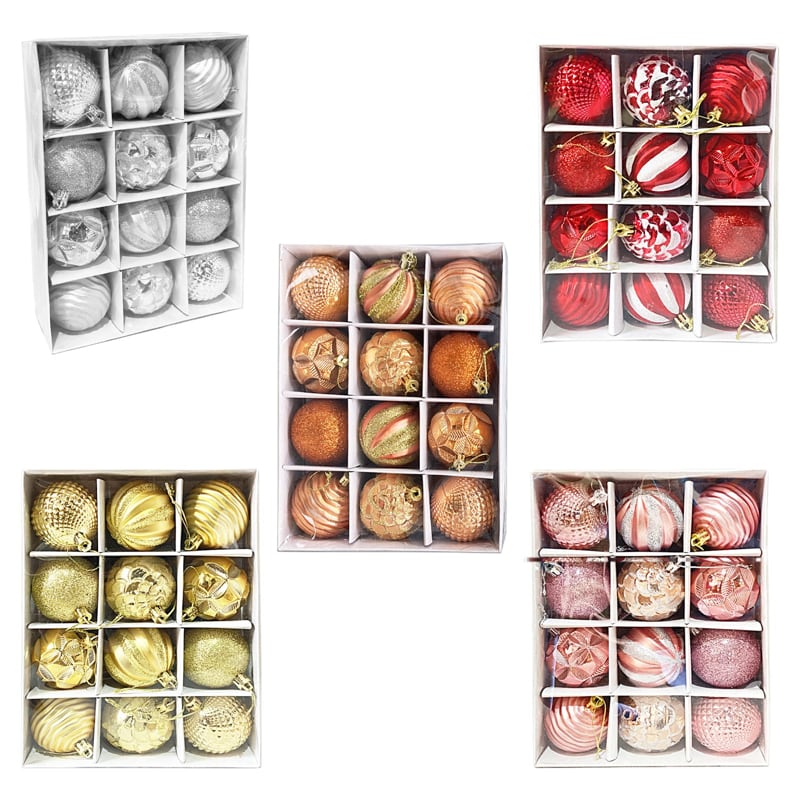 BOLA NAVIDEÑA SURTIDA 6CM X12