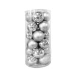 BOLA NAVIDEÑA PLATEADA 7CM X24