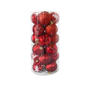 BOLA NAVIDEÑA ROJA 6CM X24