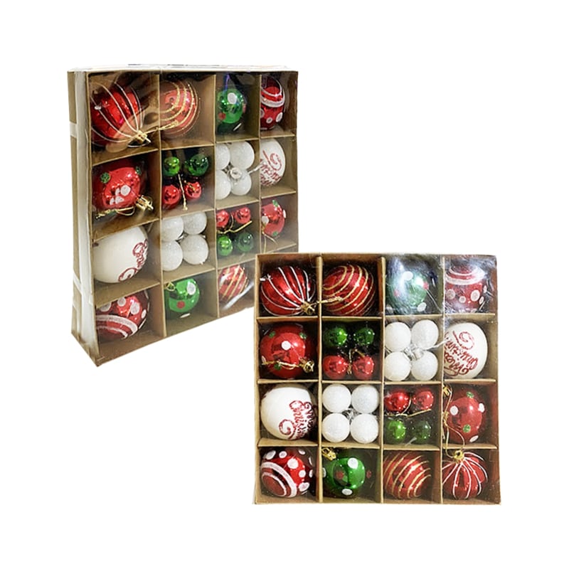 BOLA NAVIDEÑA B-R-V 6/3CM X44