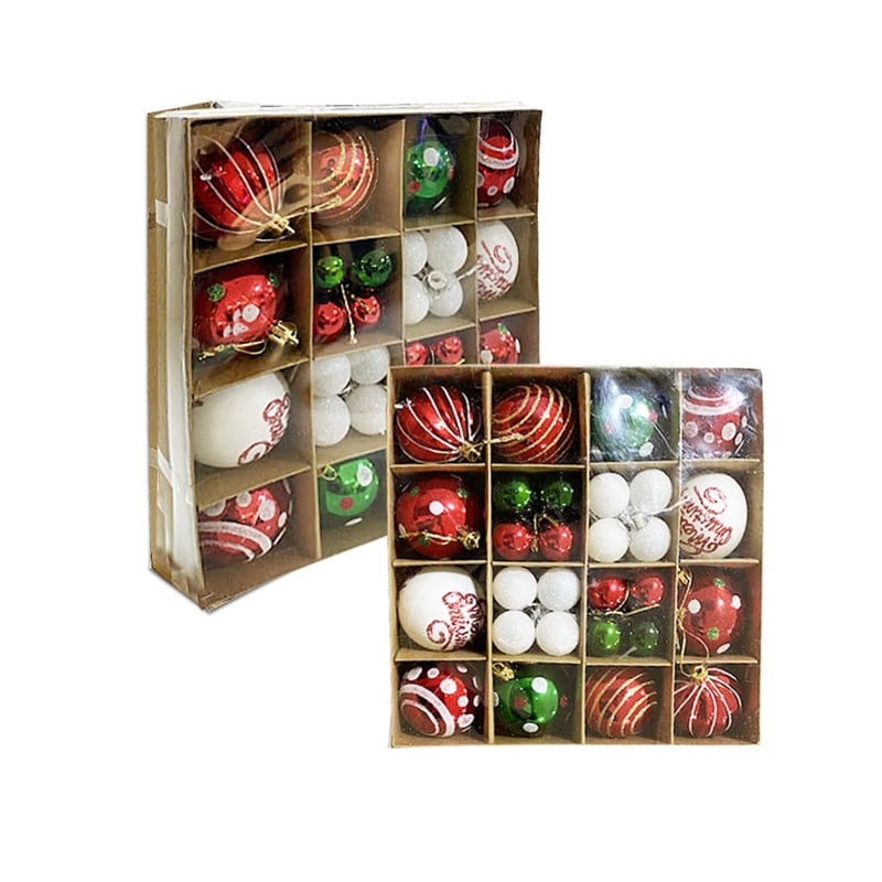 BOLA NAVIDEÑA B-R-V 6/3CM X44