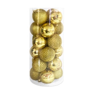 BOLA NAVIDEÑA DORADA 7CM X24