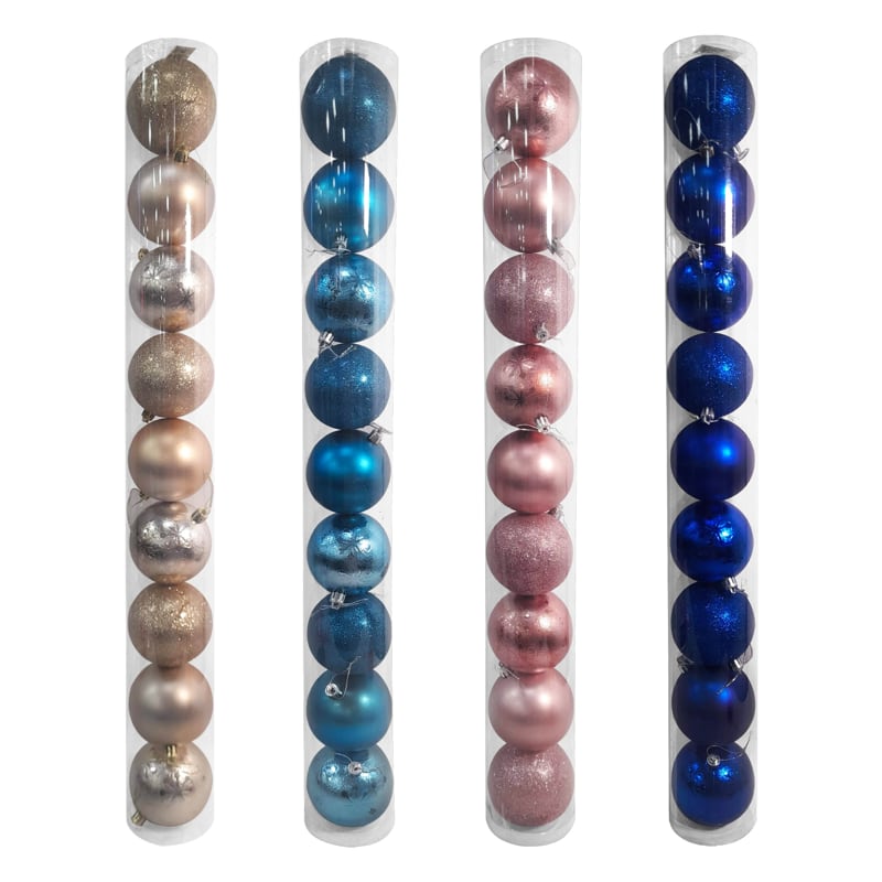 BOLA NAVIDEÑA SURTIDA 8CM X9