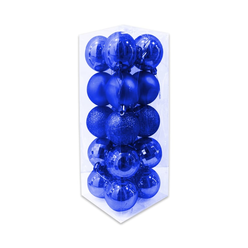 BOLA NAVIDEÑA AZUL 6CM X20