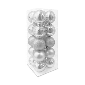 BOLA NAVIDEÑA PLATEADA 6CM X20