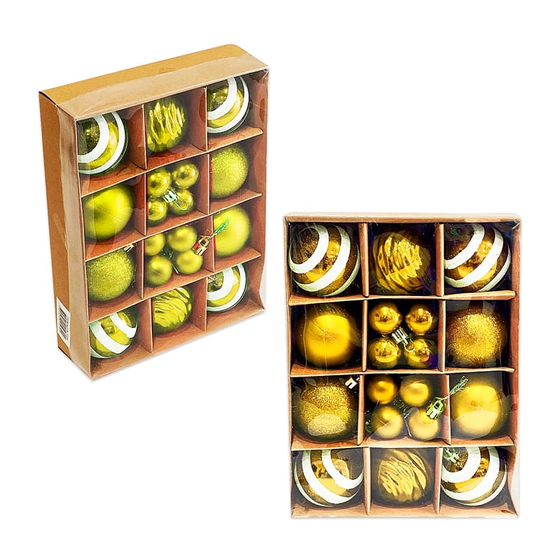 BOLA NAVIDEÑA DORADA 6/3CM X26