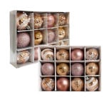 BOLAS NAVIDEÑAS X12 PALO ROSA 6CM