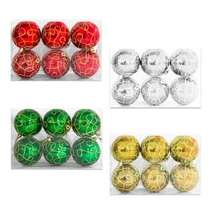 BOLA NAVIDEÑA SURTIDA 8CM X6