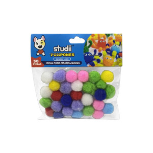 PAQUETE POMPONES DE COLORES PARA MANUALIDADES X30 (PQTX12)