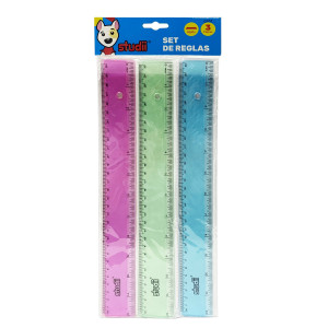 REGLA CON BISEL 30CM *3PCS