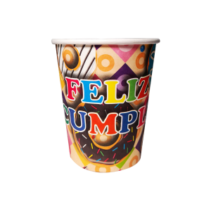 VASO DE FIESTA FELIZ CUMPLEAÑOS DONA X10