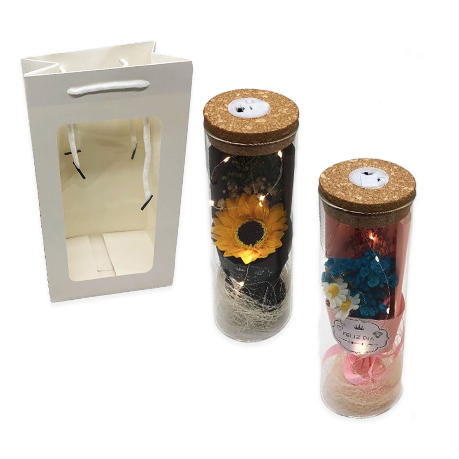 FLORES ENCAPSULADAS CON LUZ