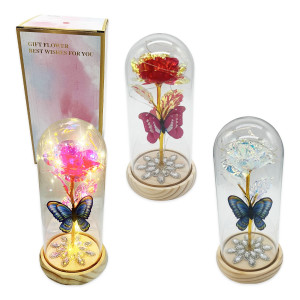 ROSA BRILLANTE ENCAPSULADA CON LUZ