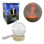 ESFERA DE CRISTAL CON LUZ MULTICOLOR 8CM