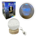 ESFERA DE CRISTAL CON LUZ MULTICOLOR 8CM