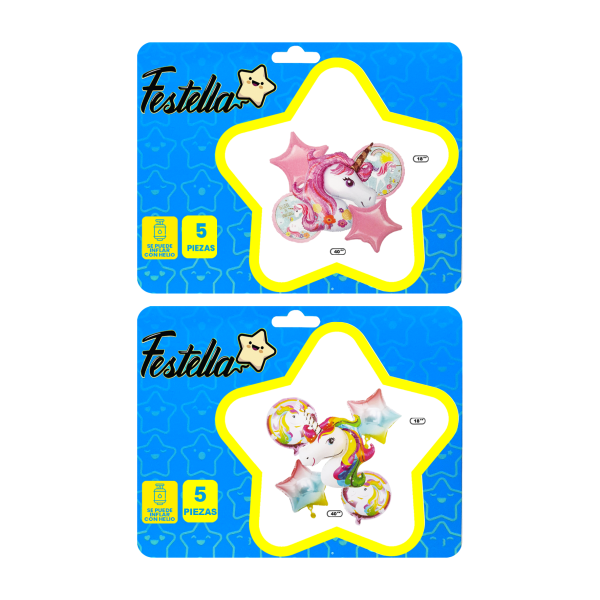 KIT GLOBO UNICORNIO X5