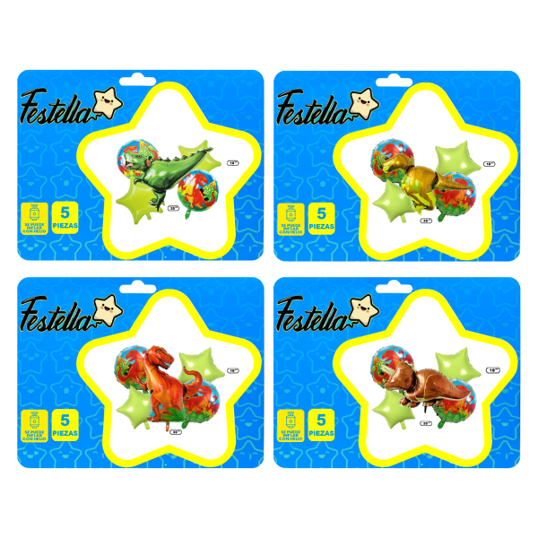 KIT GLOBO DINOSAURIO X5