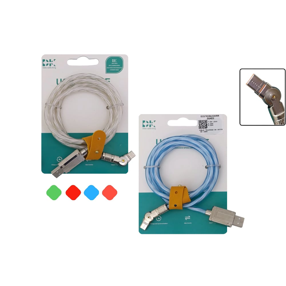 CABLE TRANSLUCIDO COLORES TIPO C DK-1944