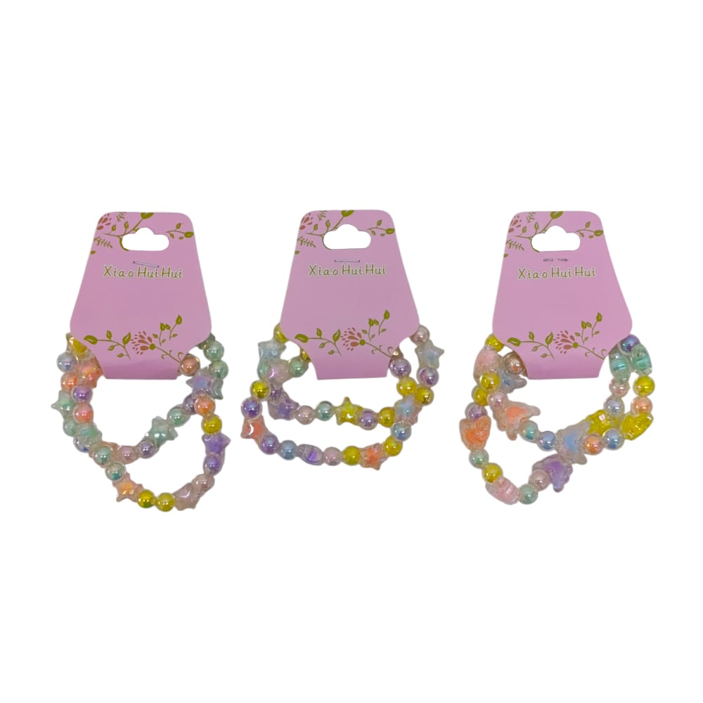 SET PULSERA NIÑA COLORES X2 YG-2014 (PQX12)