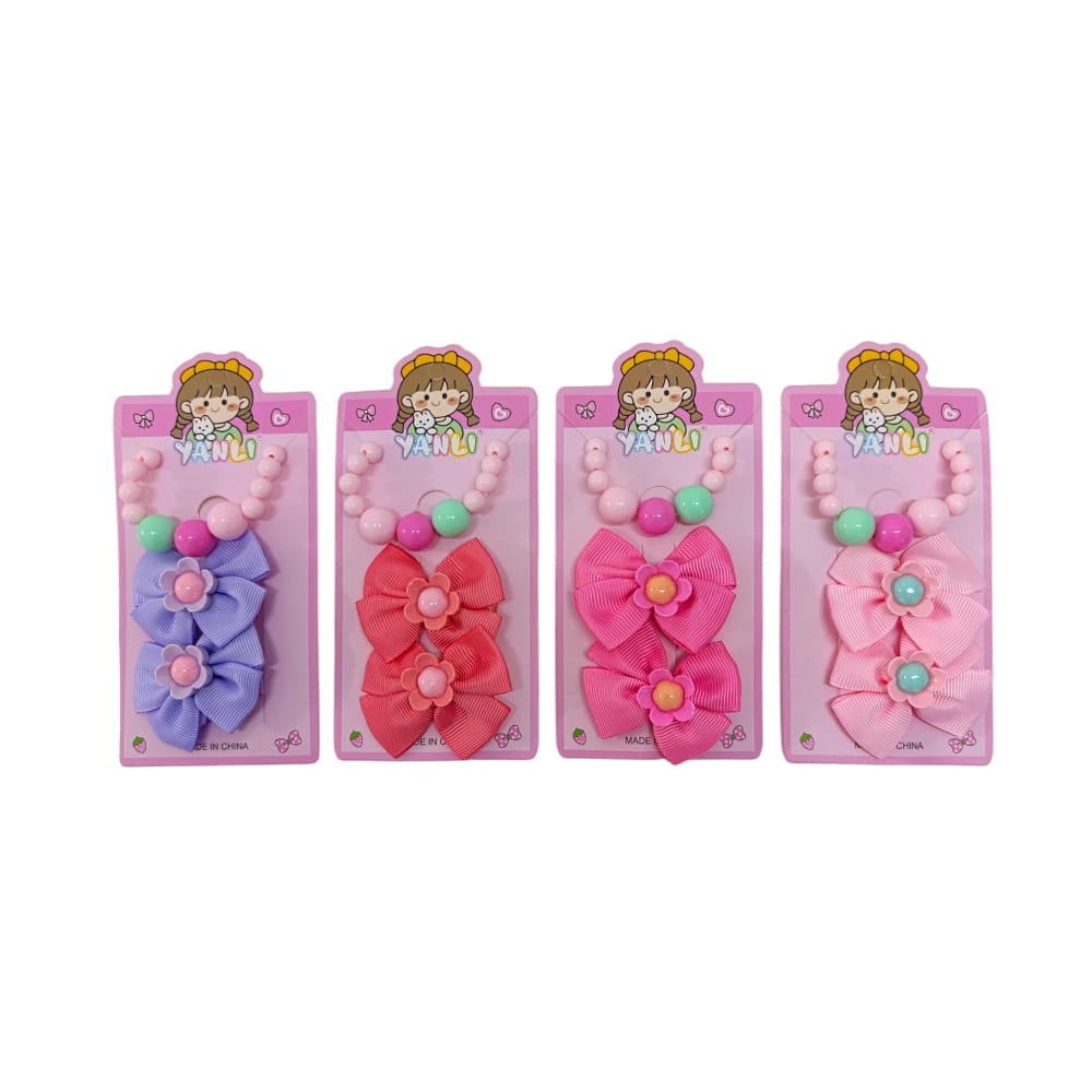 MOÑO PINZA X2 FLOR + PULSERA JSH085A (PQX12)