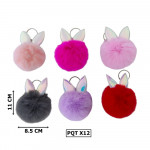 LLAVERO POMPOM OREJITAS TORNASOL DK-1076 (PQTX12)