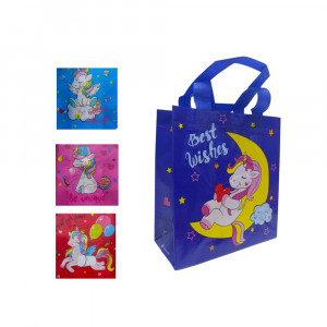 BOLSA DE REGALO ESTAMPADA UNICORNIO DK-2397-4 (PQTX12)
