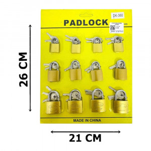 CANDADOS ENCARTONADO PQ PADLOCK  DK-360 (CRTX12)