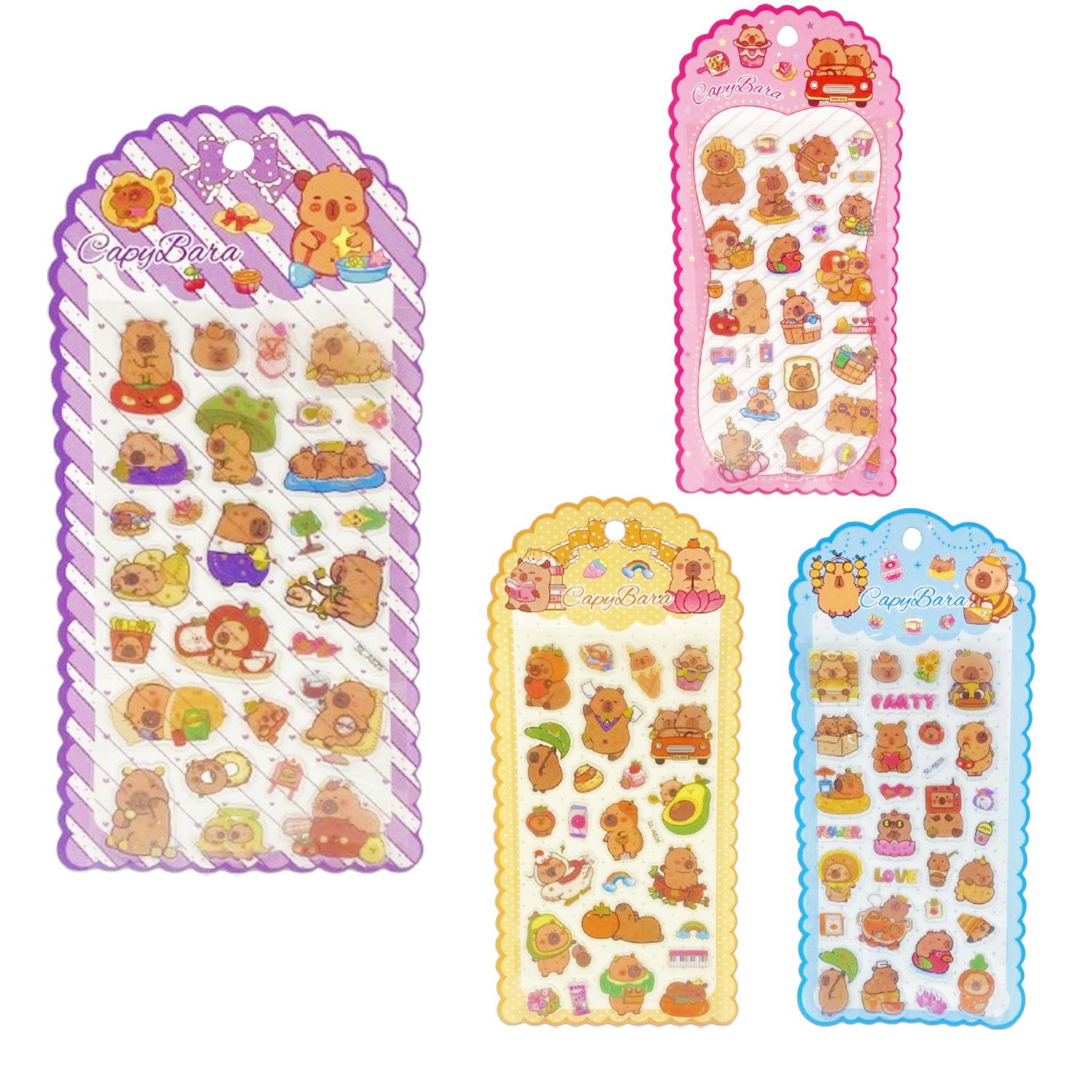 STICKERS CAPIBARA EN ALTO RELIEVE (PQTX20)