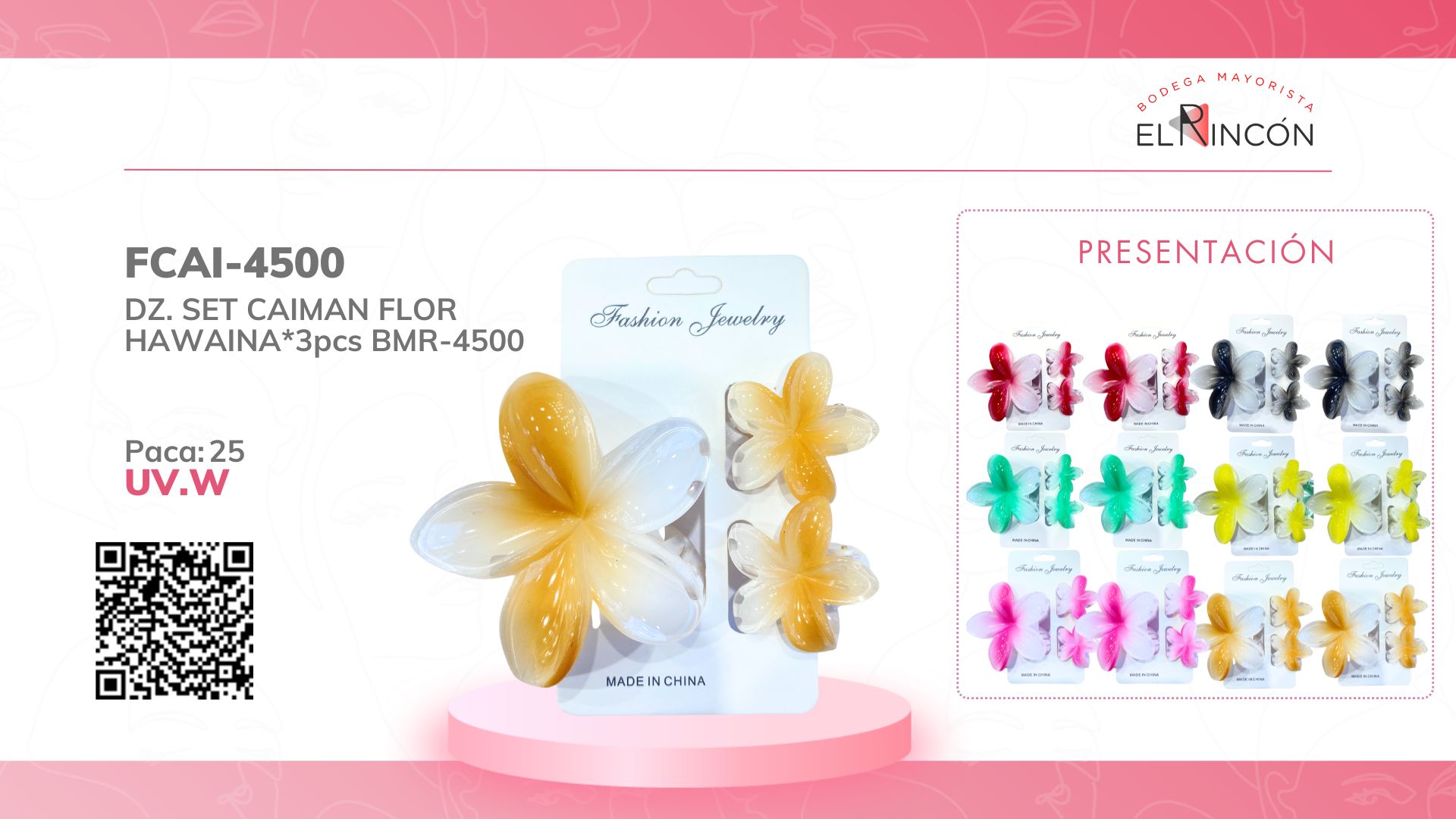 DZ. SET CAIMAN FLOR HAWAINA*3PCS BMR-4500