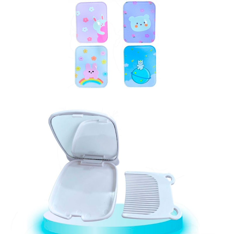 DOC. ESPEJO ESTAMPADO CON PEINETA BMR-3891-2