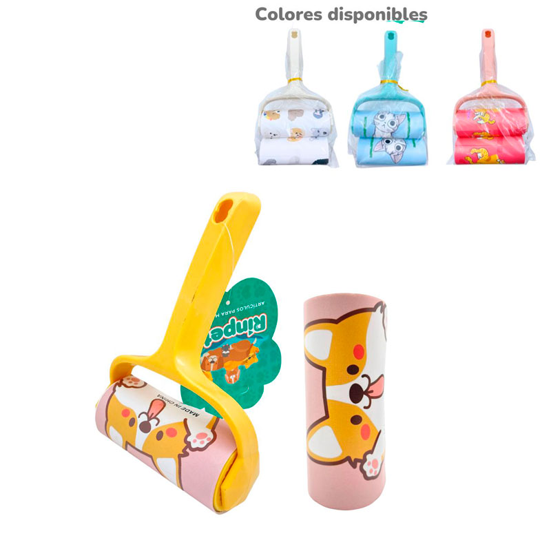 RODILLO QUITA MOTA ESTAMPADO CON REPUESTO RINPETS BMR-2352