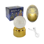 ESFERA DE CRISTAL CON LUZ 3D DORADA