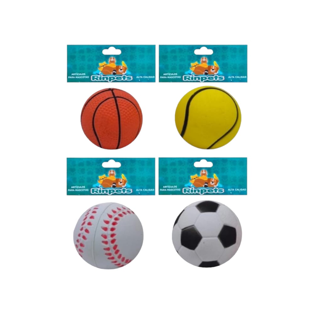 PELOTA RIGIDA MASCOTA ESTAMPADA DEPORTE BMR-1116 (CJX12)