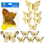 MARIPOSA DECORATIVA DORADA X6 (PQTX12)
