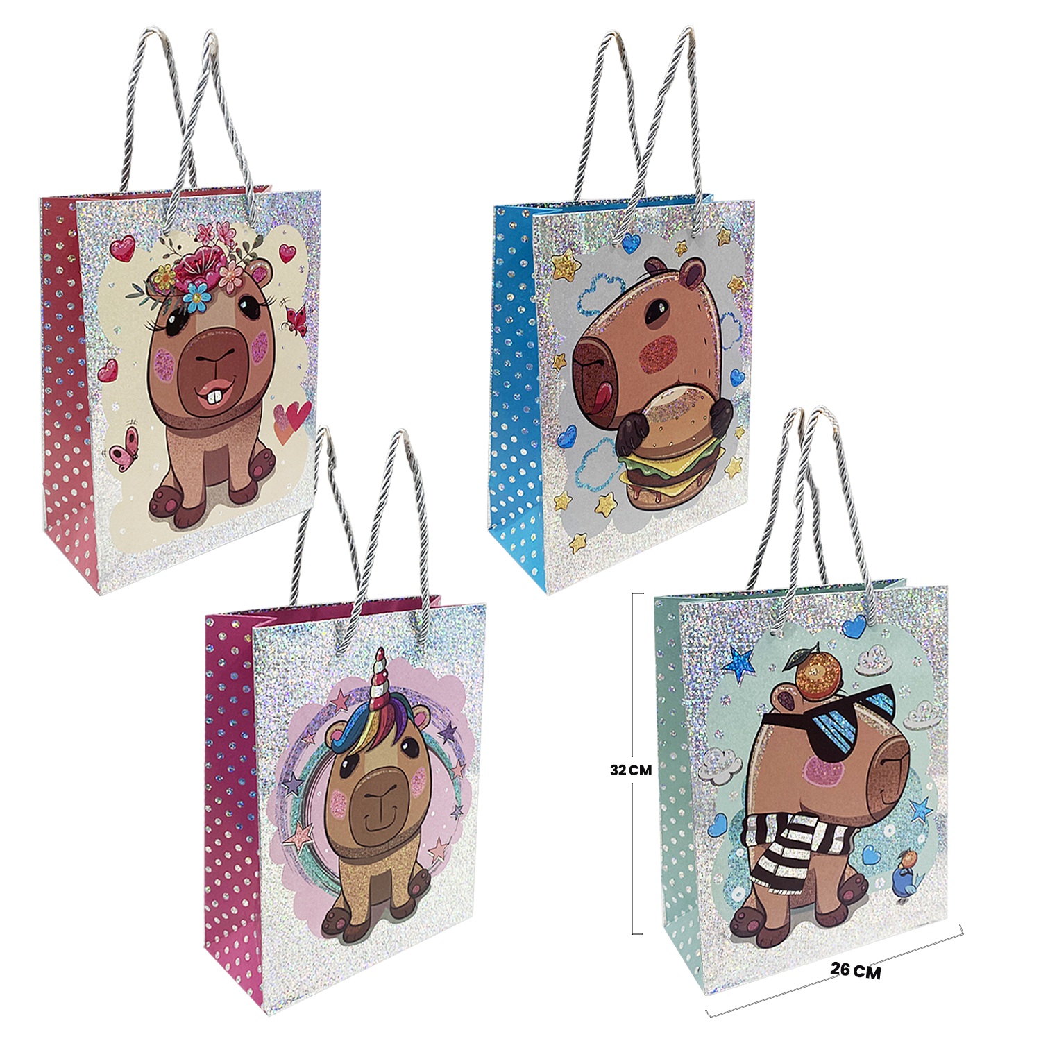 BOLSA DE REGALO CAPIBARA 26*32*10CM (PQTX12)