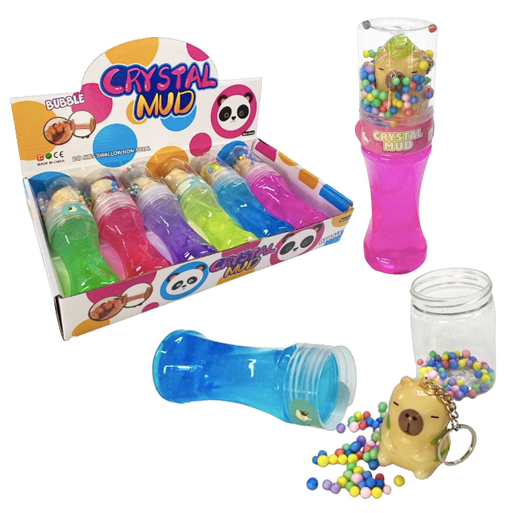 SLIME TUBO CON SQUICH LLAVERO CAPIBARA (CJX6)