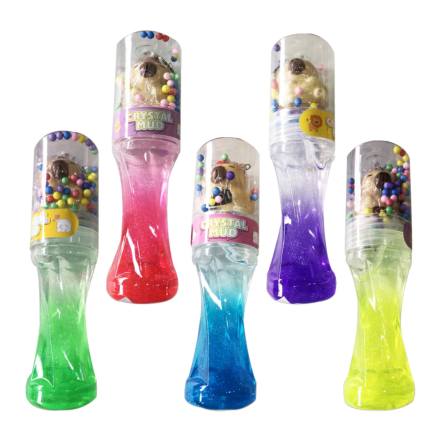 SLIME TUBO CON SQUICH LLAVERO CAPIBARA (CJX6)