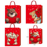 BOLSA REGALO ESCARCHADA OSO CORAZONES 26*32*10CM (PQTX12)