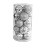 BOLA NAVIDEÑA PLATEADA 8CM X20