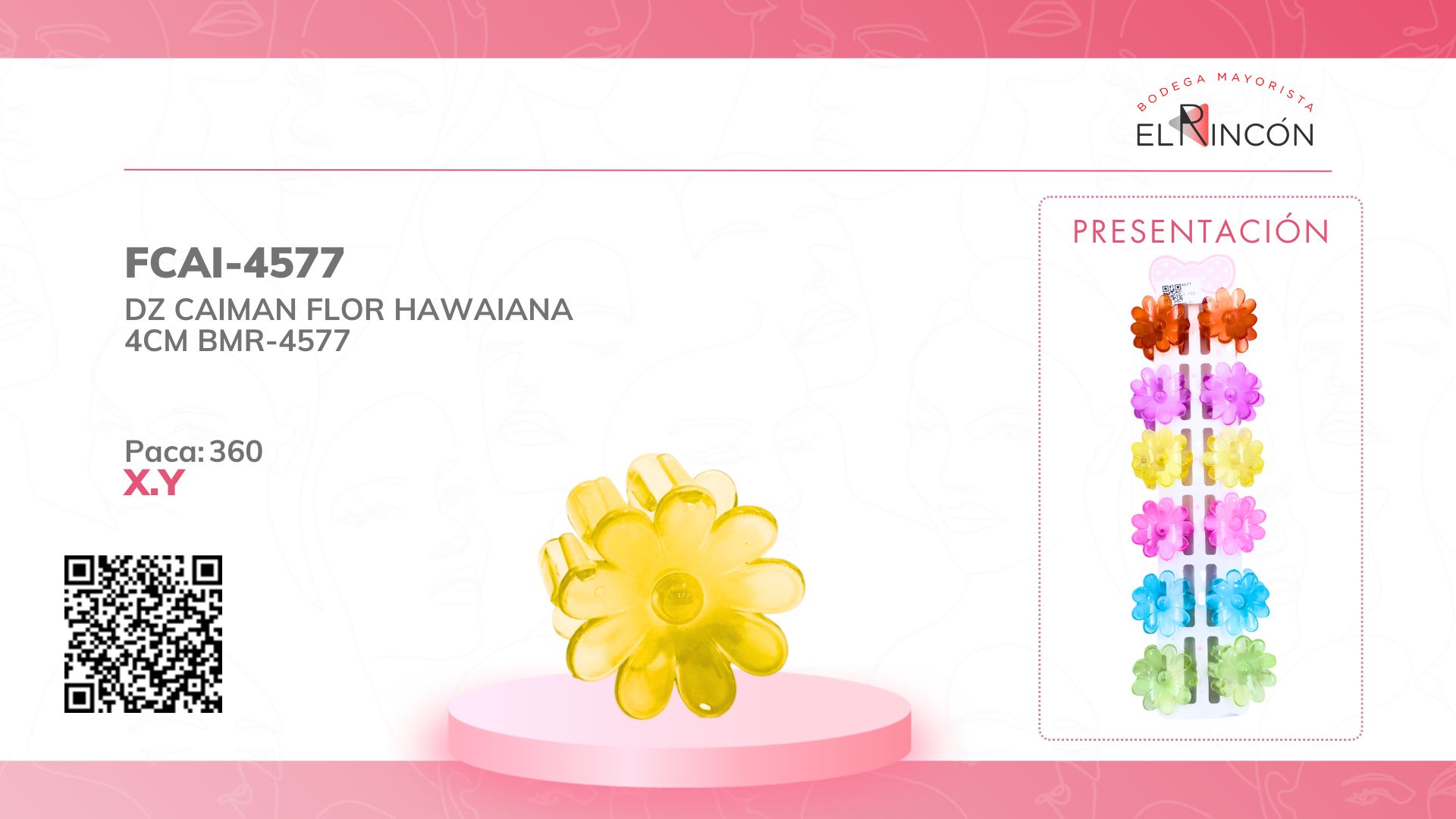 DZ CAIMAN FLOR HAWAIANA 4CM BMR-4577