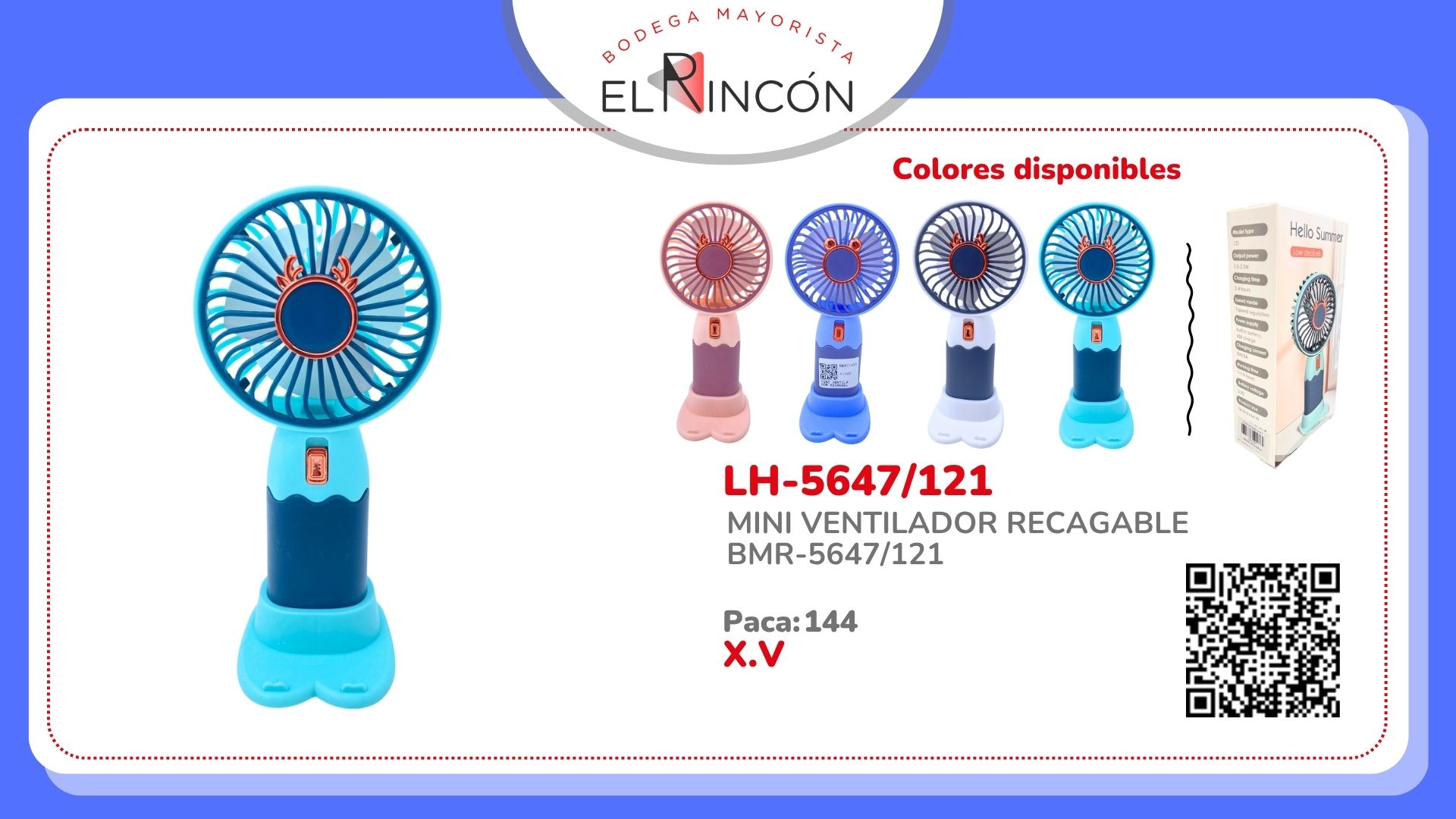 MINI VENTILADOR RECAGABLE BMR-5647/121