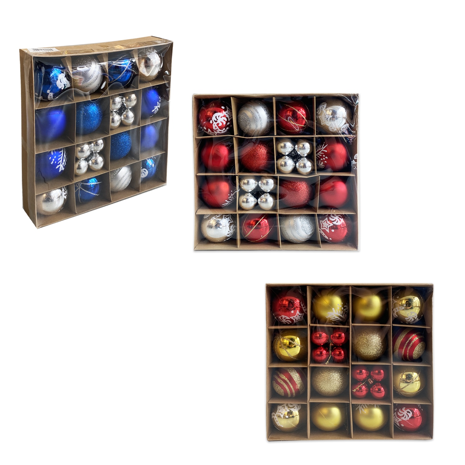 BOLA NAVIDEÑA SURTIDA 6/3CM X30