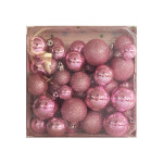 BOLA NAVIDEÑA ROSADA 3/4/5CM X44