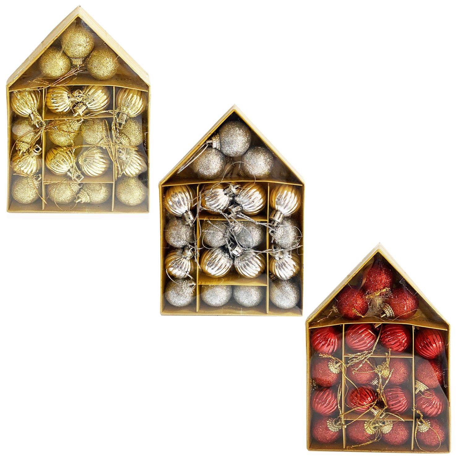 BOLA NAVIDEÑA SURTIDA 3CM X19